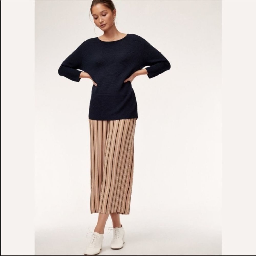 Aritzia Wilfred Black Blanchard Sweater Ribbed Knit Silk Cotton Cashmere Blend - Picture 2 of 15